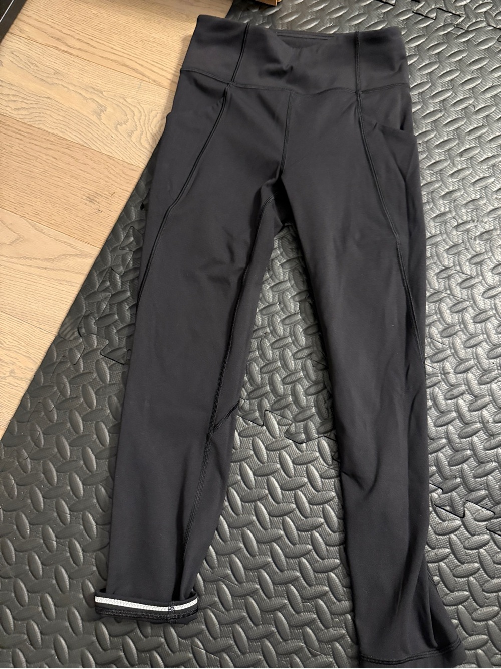 lululemon athletica Black High-Rise Leggings with Reflective Trim